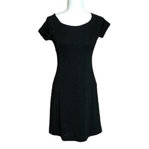 Heart & Soul JRS M Dress Black Leopard Print Fitted Short Sleeve Stretch